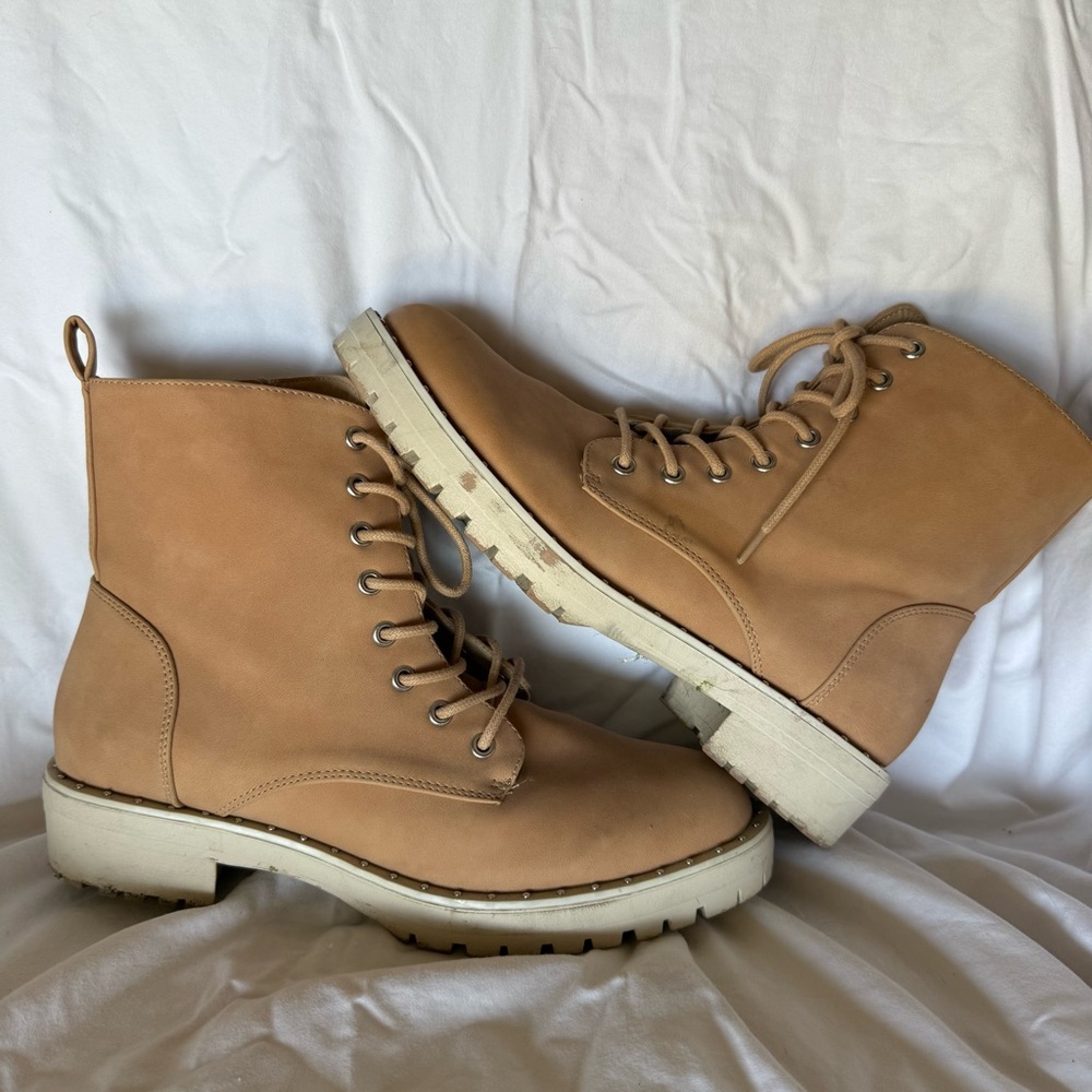 DV by Dolce Vita Tan Lace-Up Ankle Boots